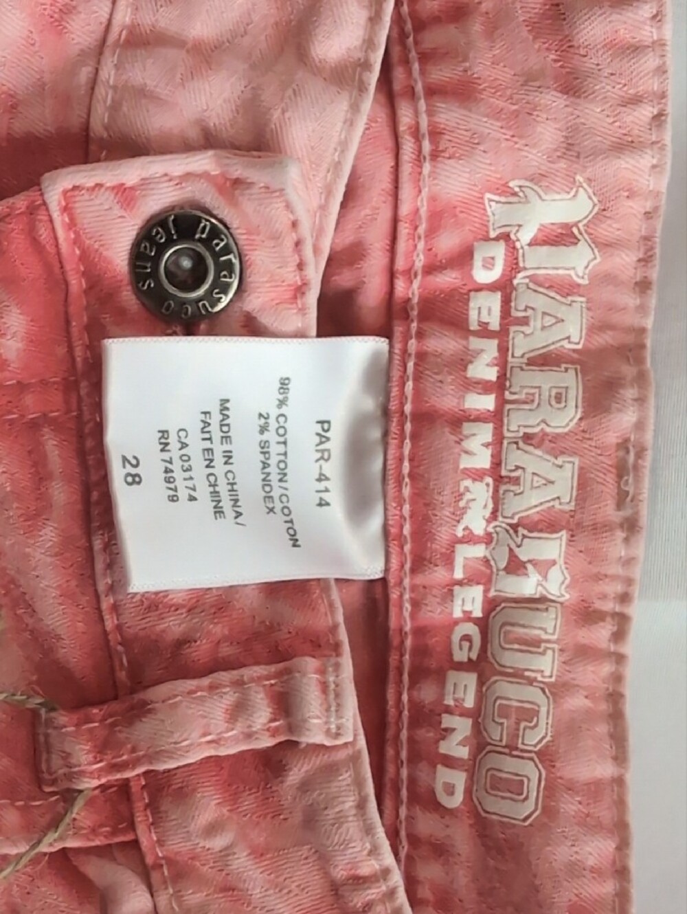 VTG Y2K Parasuco Denim Legend Pink Acid Wash Capri Jeans Sz 28 Like new - Picture 3 of 8